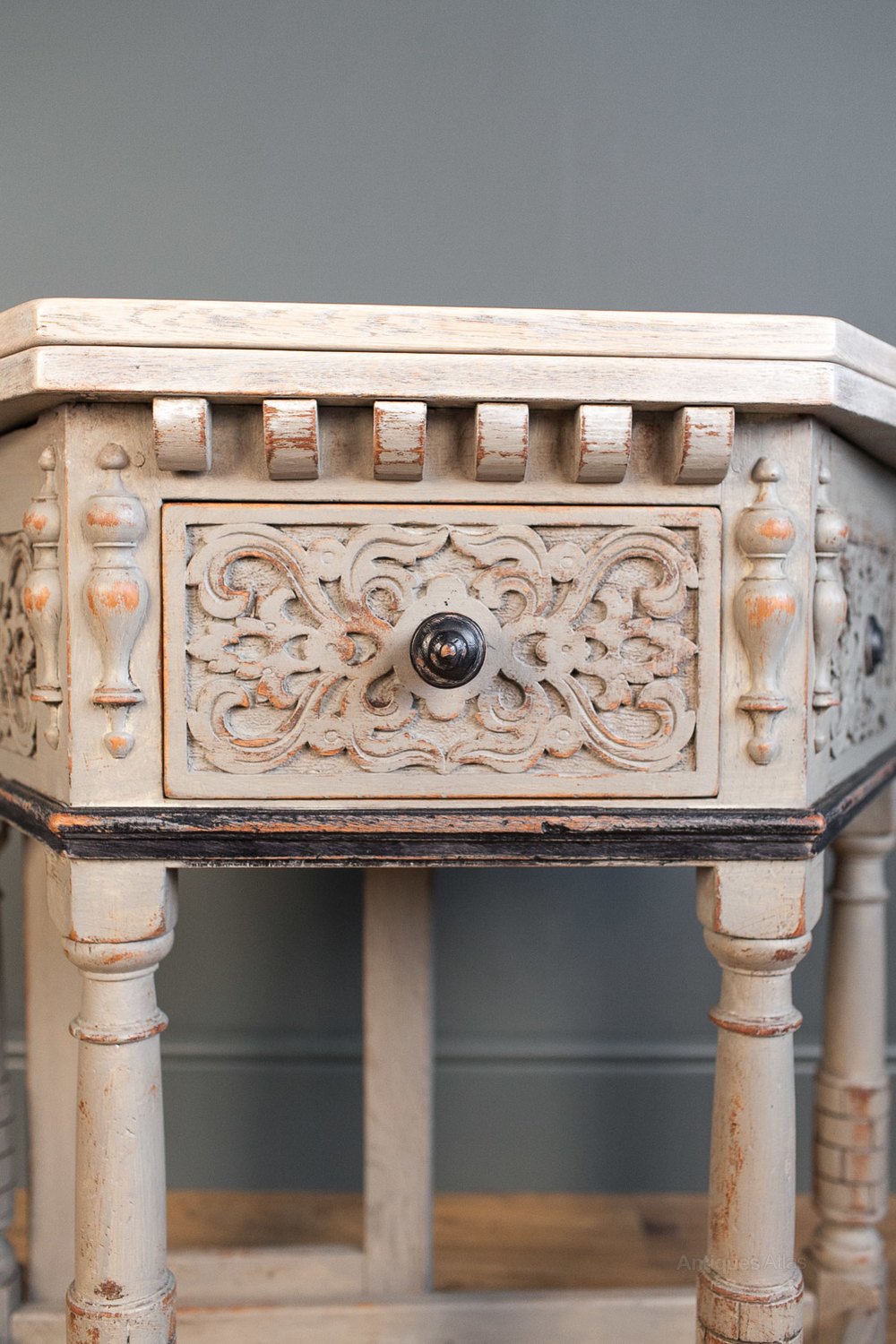 Oak Jacobean Revival Painted Credence Table Antiques Atlas