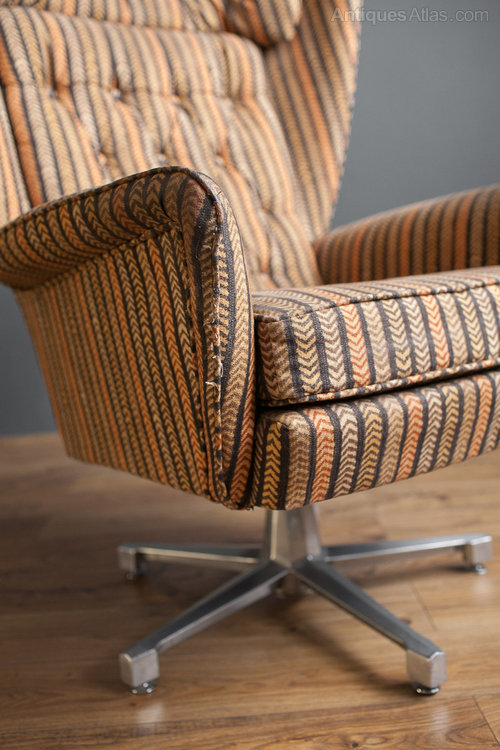Antiques Atlas - Retro Swedish Swivel Wing Chair