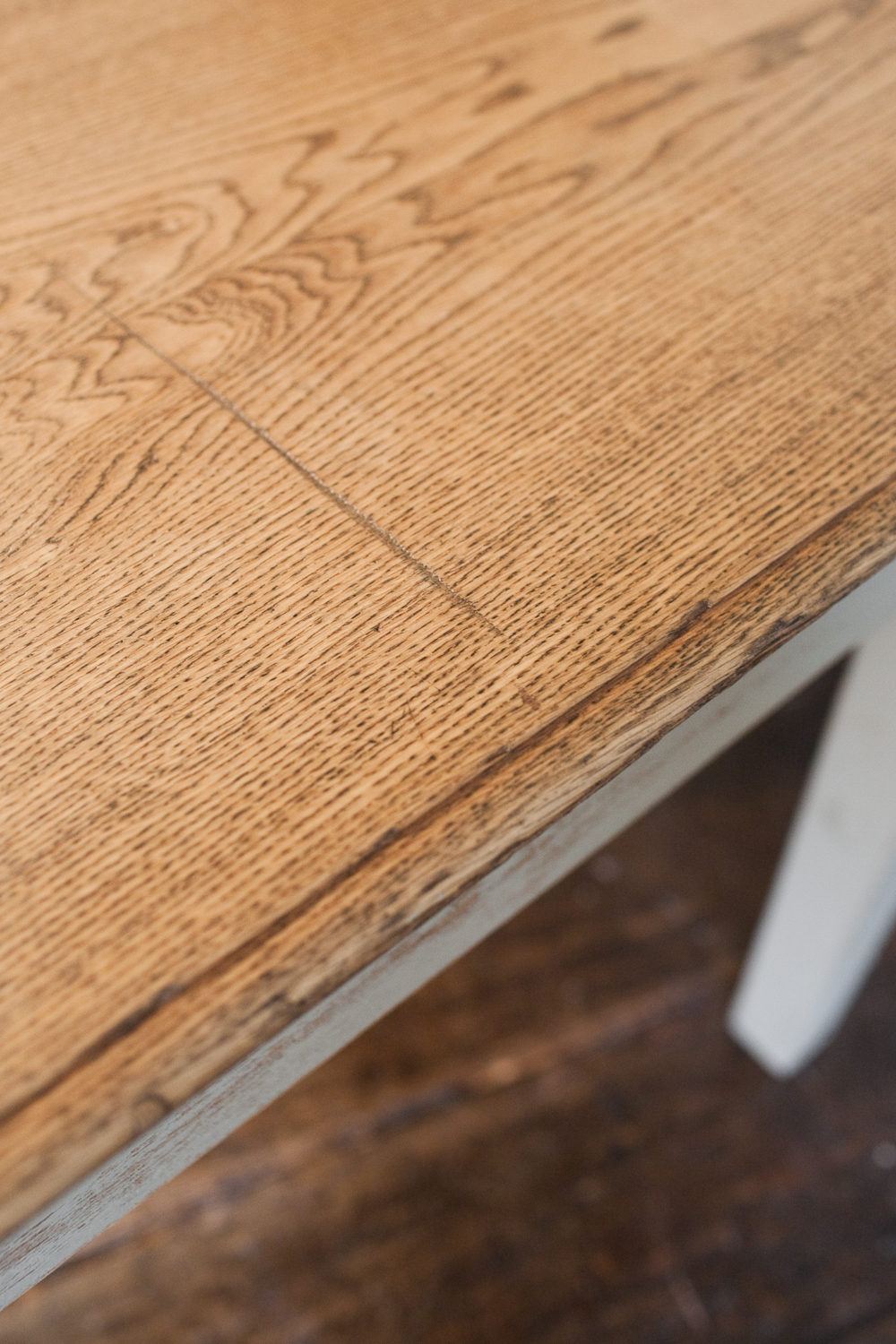 Solid Oak Painted Kitchen Table - Antiques Atlas