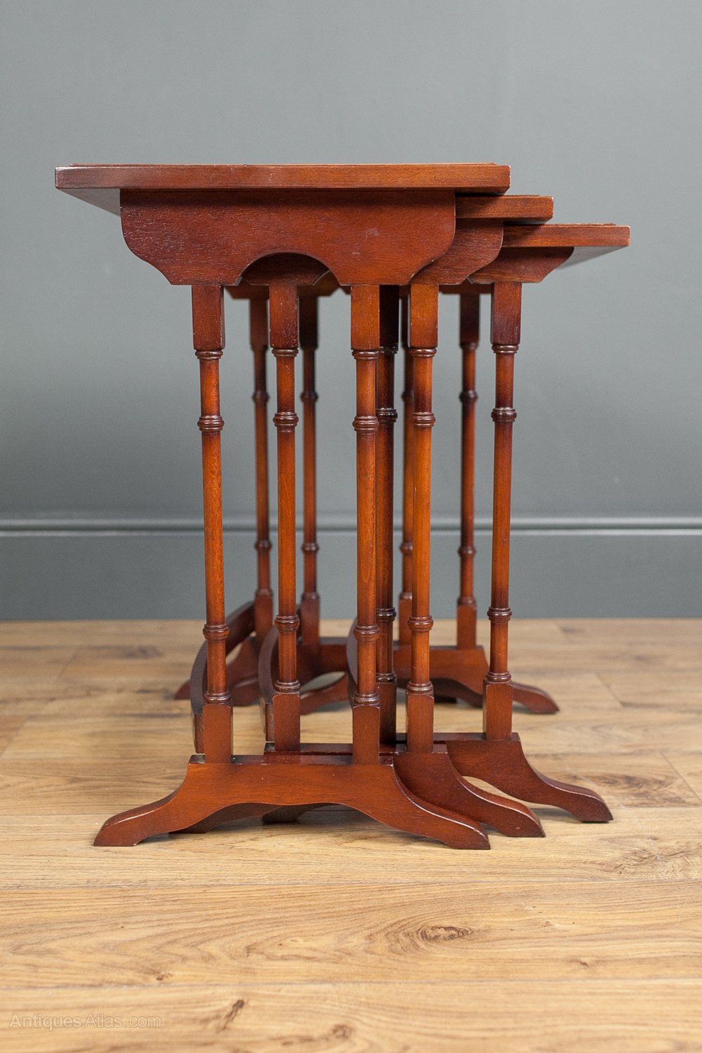 Antiques Atlas Spindle Leg Mahogany Nest Of Tables