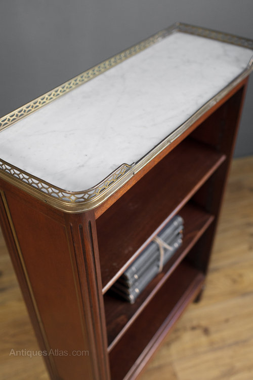 Walnut Marble Top Bookcase. Antiques Atlas