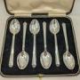  6 Art Deco Silver Coffee Spoons, Barker Bros 1938