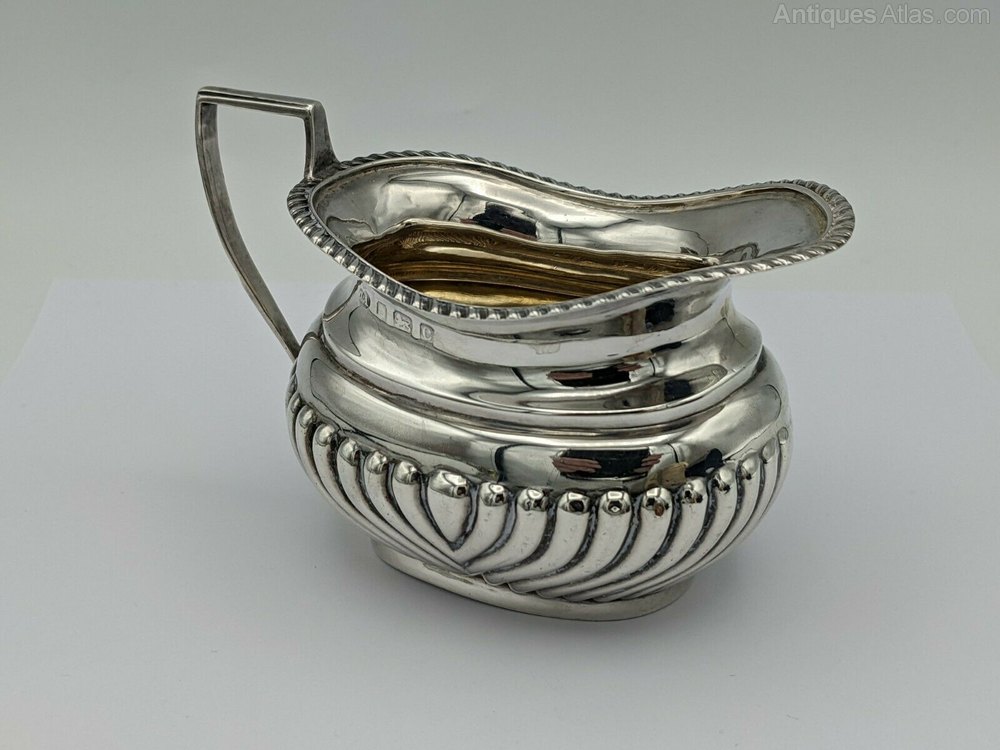 Edwardian Sterling Silver Fluted Cream Jug 1902