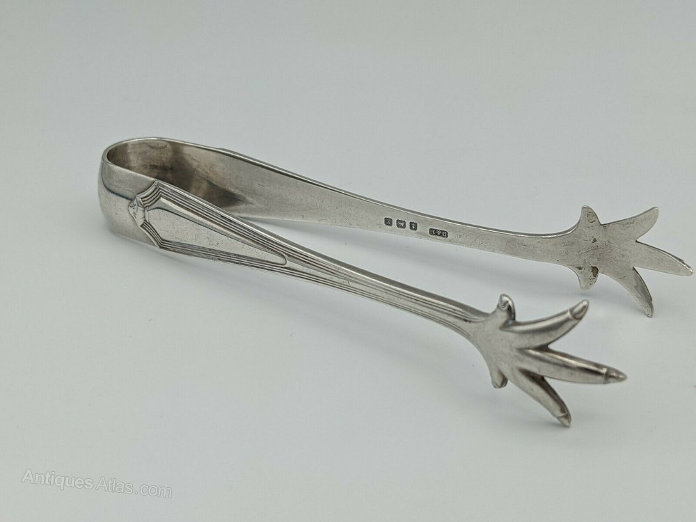 Antiques Atlas Silver Bird Claw Sugar Tongs, Docker & Burn 1923