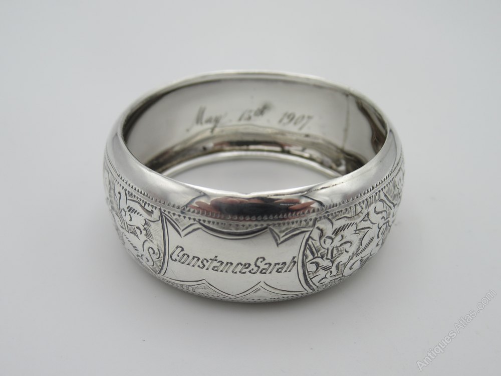 Antiques Atlas Silver Edwardian Napkin Ring 'Constance Sarah'
