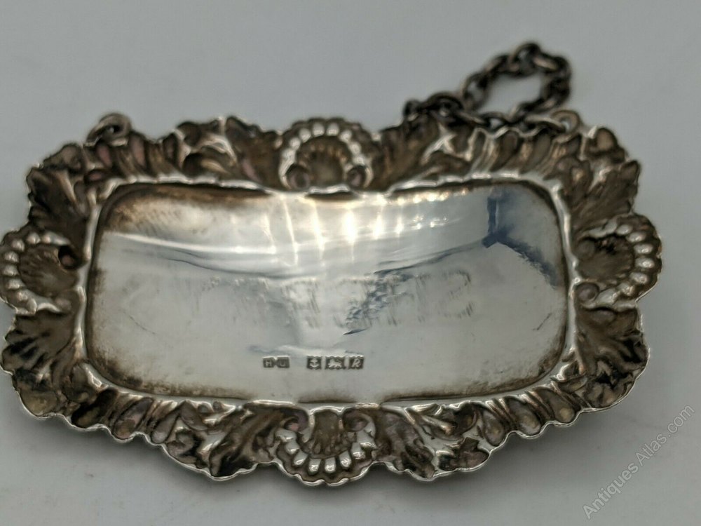 Antiques Atlas Vintage Silver Decanter Label "Sherry" Birmingham