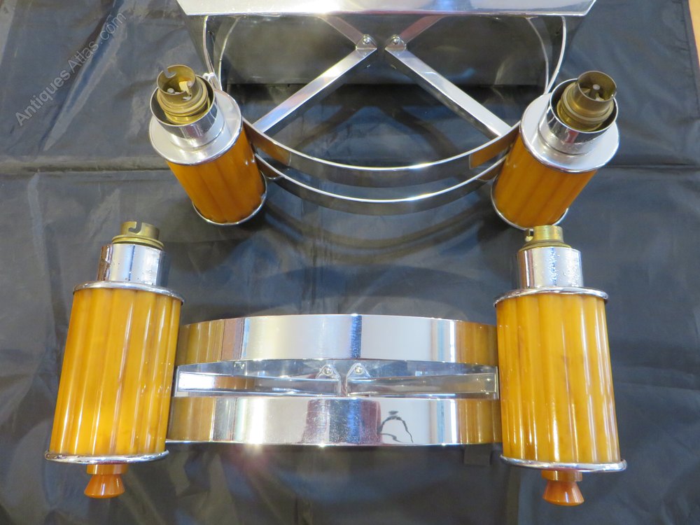 Antiques Atlas Art Deco Chrome Wall Lights (Pair)