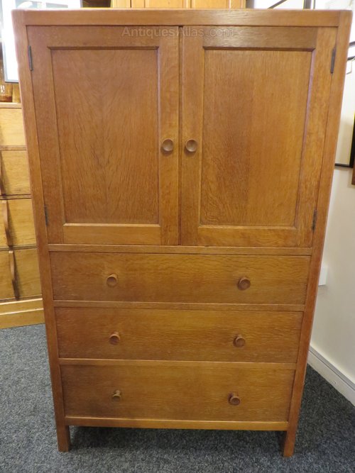 Heals Oak Cupboard / Chest Drawers. Antiques Atlas