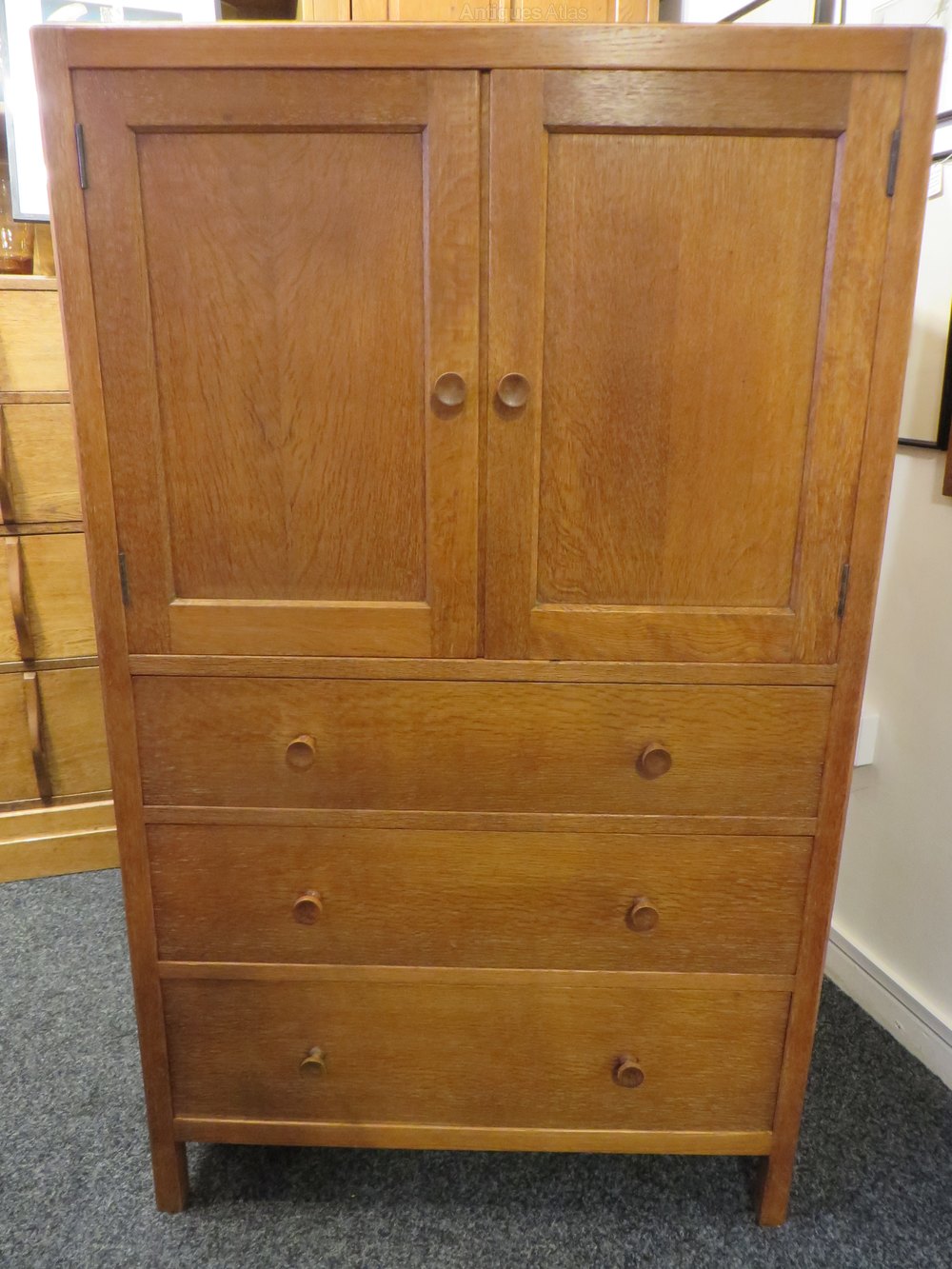Heals Oak Cupboard / Chest Drawers. Antiques Atlas