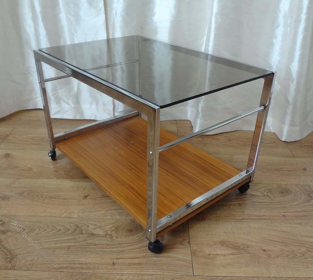 Antiques Atlas Retro Howard Miller Chrome Teak Trolley Table Retro Howard Miller Chrome Teak Trolley Table Vintage Trolleys