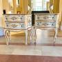 Pair of hand decorated French bedsides cabinets