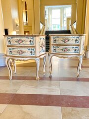 Pair Of Hand Decorated French Bedsides Cabinets