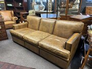 Pair Of Large Three Seater Leather Sofas