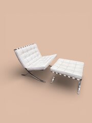 White Leather Barcelona Chair