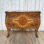 French Marble Top Bombe Chest