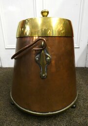 Copper & Brass Coal Bin / Coal Bucket