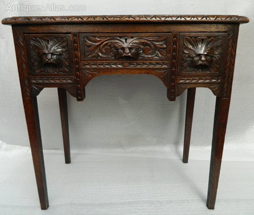 Carved Oak Green Man Table Antiques Atlas Carved Oak Green Man Table 1 Of 6