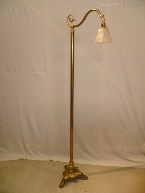 Floor Standing Brass Reading Lamp