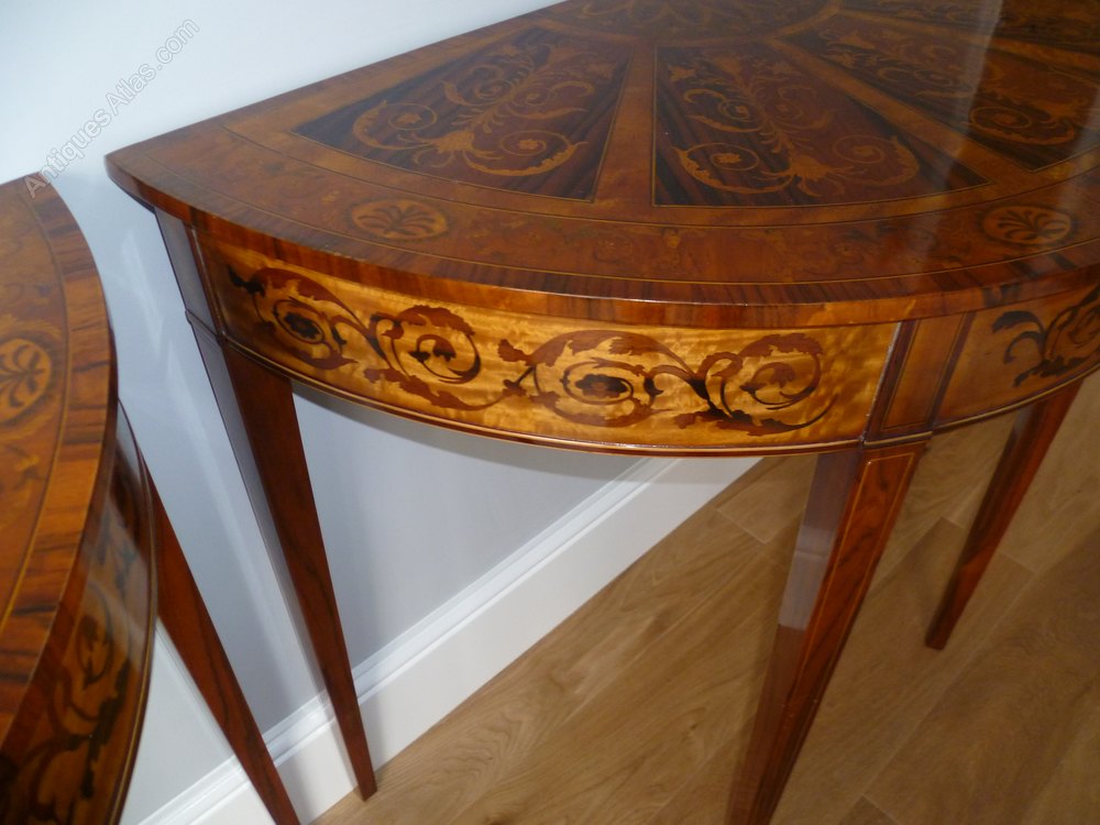 Pair Of Half Moon Tables Antiques Atlas