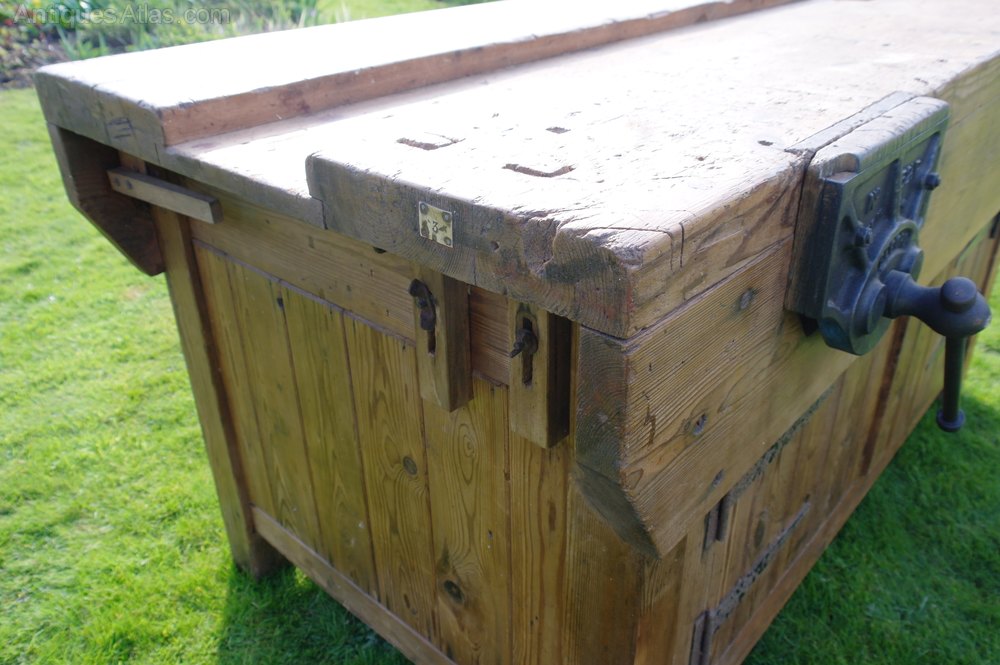 Antiques Atlas Vintage Woodworkers Bench/ Kitchen Island