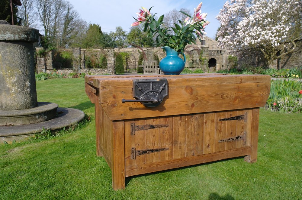 Antiques Atlas Vintage Woodworkers Bench/ Kitchen Island