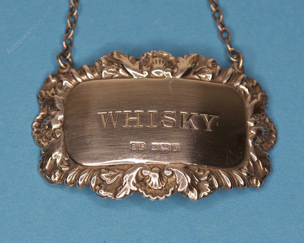 Antiques Atlas Silver Decanter Label Birmingham 1974