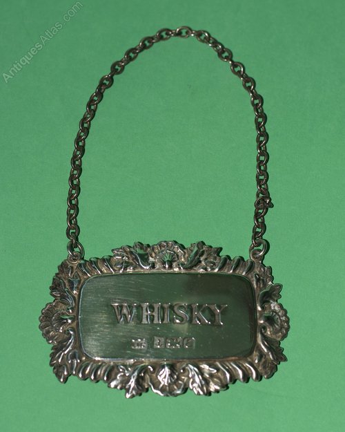 Antiques Atlas Silver Whisky Decanter Label Birmingham 1979