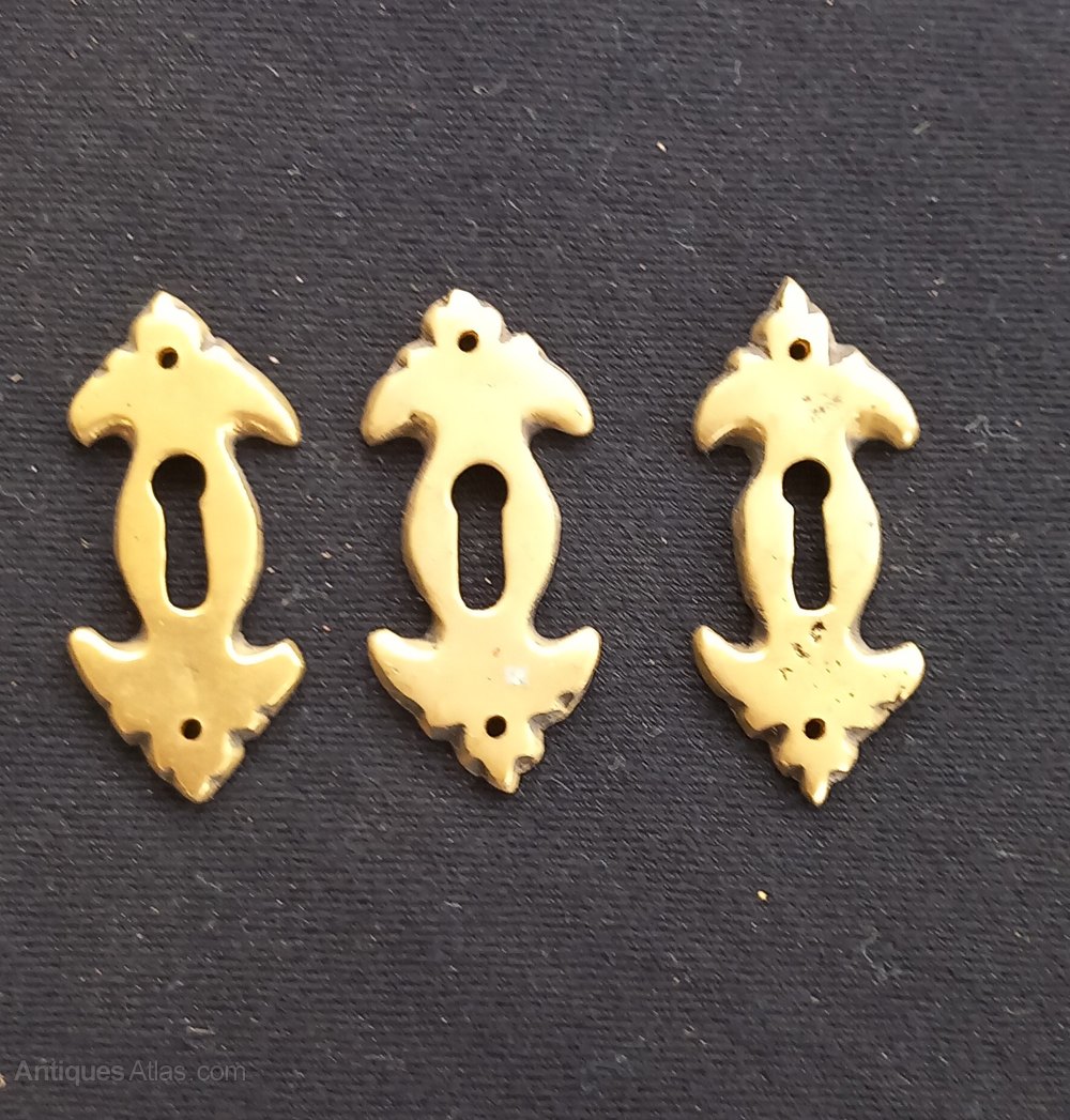 Antiques Atlas 3 Vintage Brass Key Escutcheon Plates
