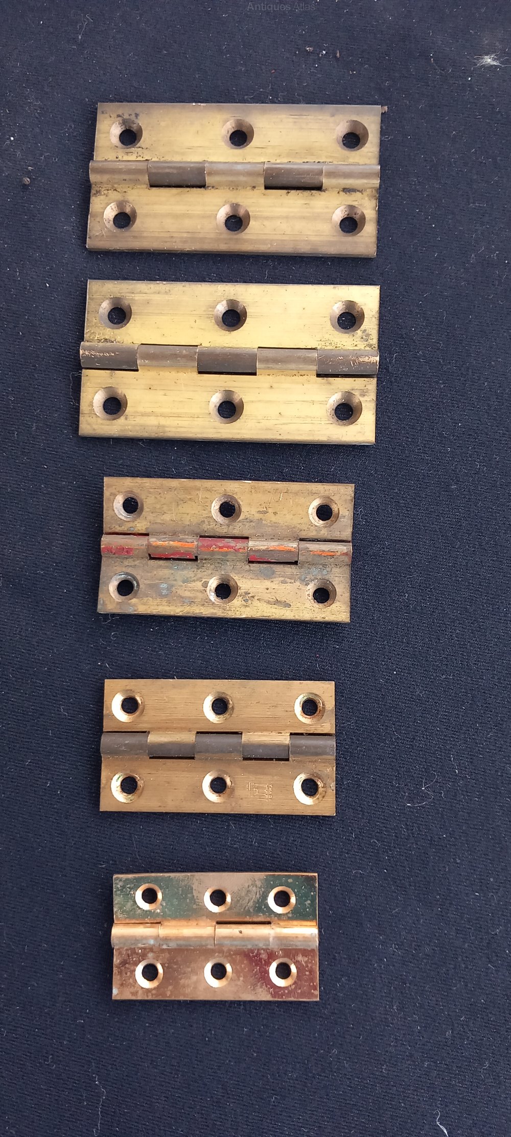 Antiques Atlas 5 Vintage Cast Brass Stop Hinges