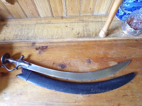 Antiques Atlas - 19thc Large Bladed Tulwar Sword, Armoury Mark