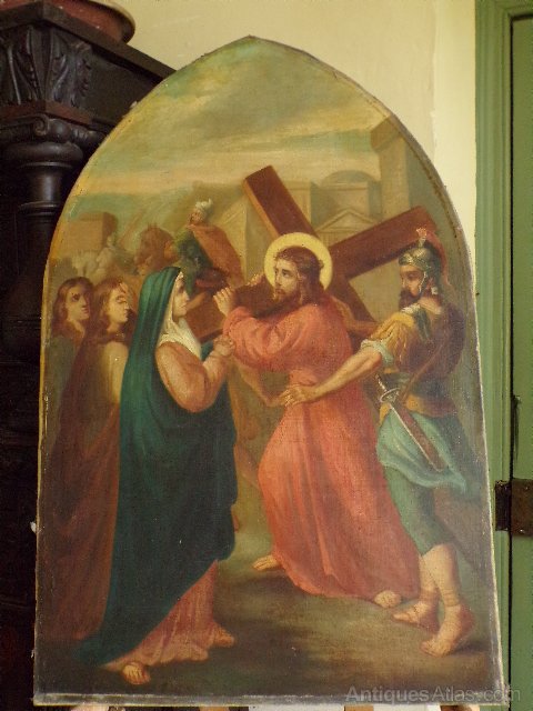 Antiques Atlas Late 20thc Oil Painting Stations Of The Cross Antiques Atlas Late 20thc Oil