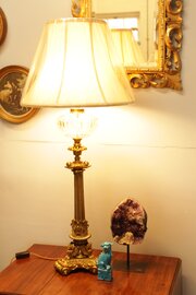 19th Century Gilt Brass Table Lamp 