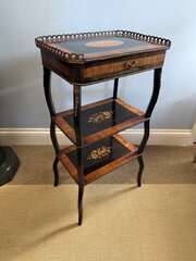 A French Ebonized Walnut Frame Whatnot