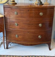A Georgian Mahogany Bow Fronted Chest Of Drawers