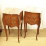 A Pair 1920s French Walnut & Marble Top Bedsides 