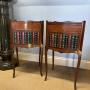 A Pair French Walnut Bedside Tables