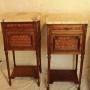 A Pair Of French Walnut Bedside Table 