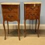 A Pair of French Walnut Bedside Tables