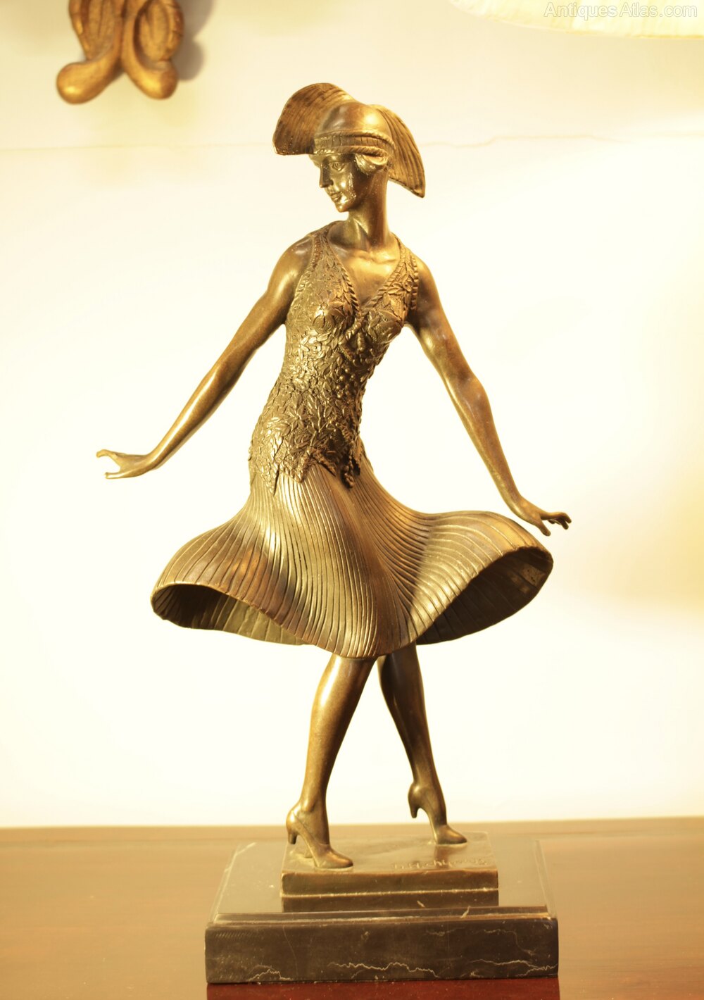 Antiques Atlas - Art Deco Bronze Sculpture By D.H. Chiparus