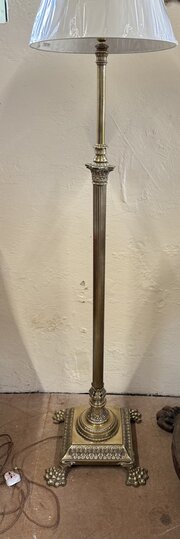 Brass Corinthian Column Adjustable Standard Lamp