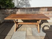 Solid Oak Farmhouse Dining Table.