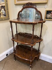 Victorian Burr Walnut Whatnot