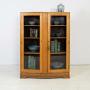 1930s English Oak Glazed Bookcase With Key