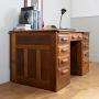 1930s Vintage Oak Twin Pedestal Desk