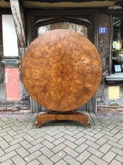 19thC Burr Elm Circular Centre Table