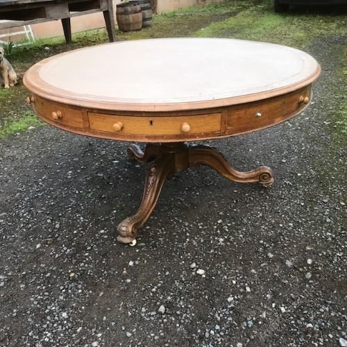 19thC Oak Drum Table Antiques Atlas