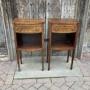 A pair of early 20C mahogany bedside tables