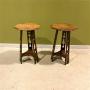 Pair of early 20thC oak Arts & Crafts lamp tables