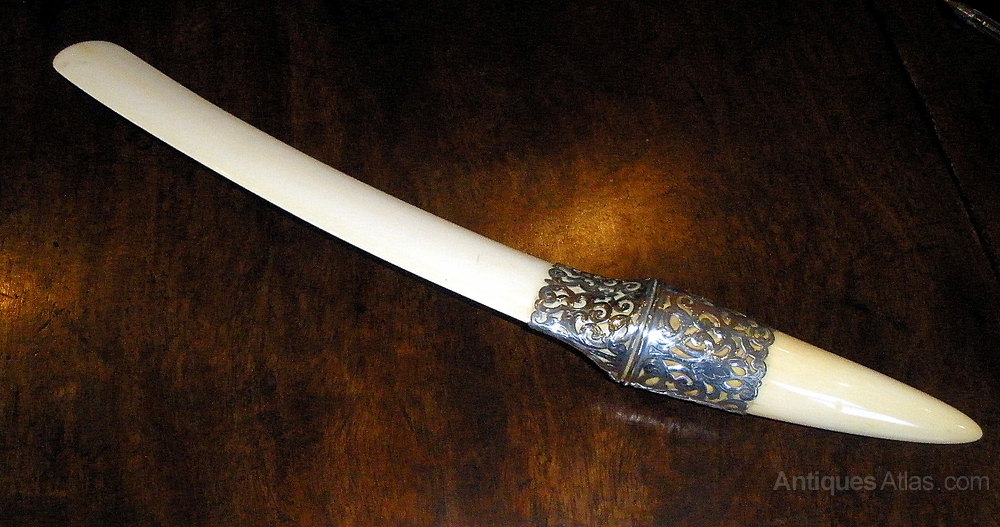 Antiques Atlas Fine Quality Antique Ivory & Silver Mounted Page Turner