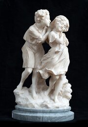 Alabaster Sculpture Signed "A.Del Perugio". XIX C.